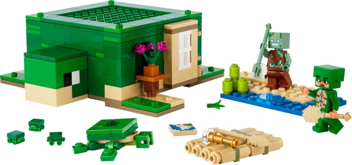 LEGO Minecraft 21254 Domek na plaży żółwi – zbuduj swój azyl w świecie gry