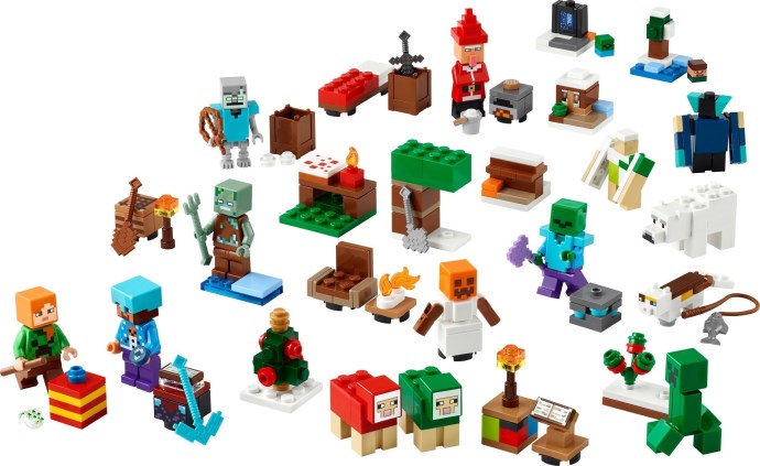 LEGO Minecraft 21280 Kalendarz adwentowy 2025 – nadchodzi świąteczna zabawa w świecie z klocków