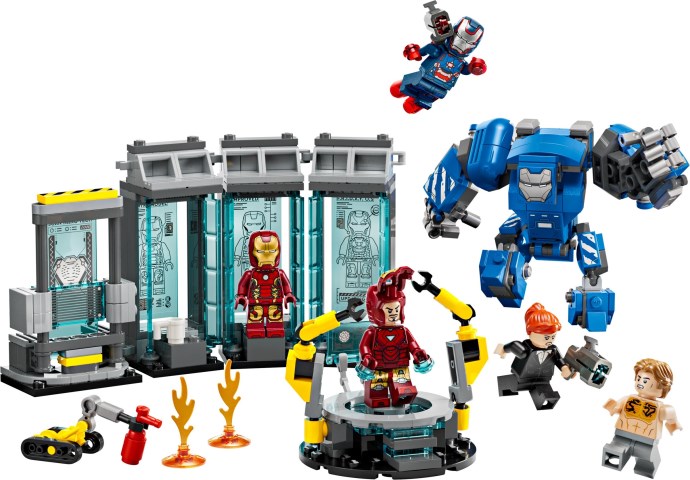 Powrót Iron Patriota! LEGO Marvel prezentuje zestaw 76315 Iron Mans Labor: Halle der Rüstungen