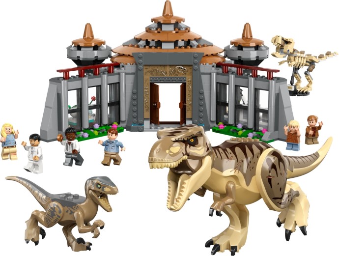 LEGO Jurassic World 76961 Centrum dla odwiedzających: atak tyranozaura i raptora – klasyka filmu w klockowym wydaniu